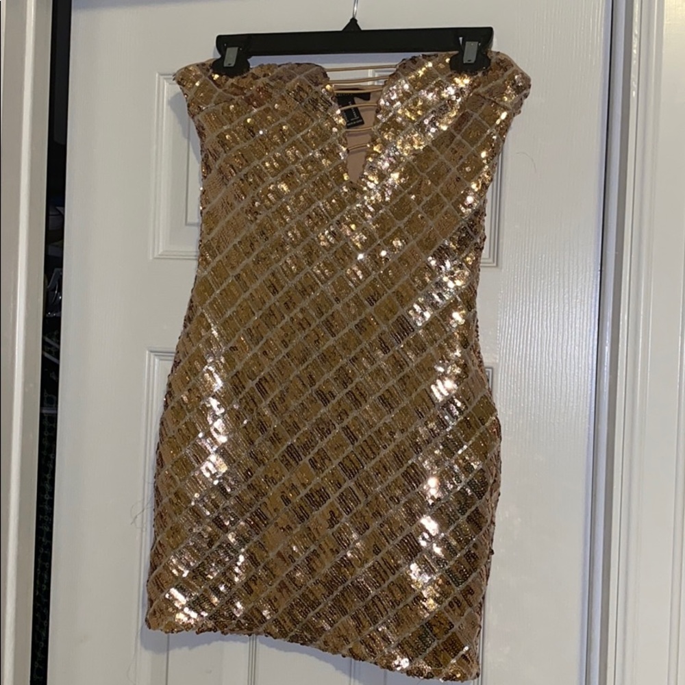 Strapless Sequin Dress